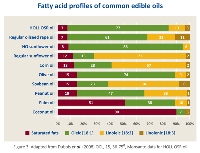Fatty acid profiles of common edible oils